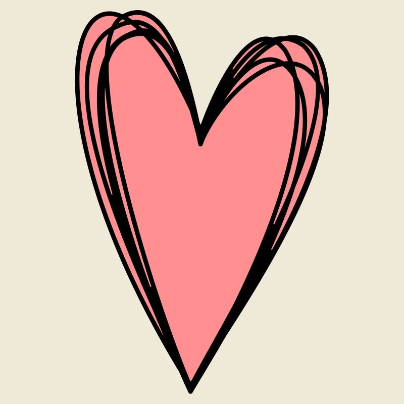 Heart Pink Scribble Doodle Gift Love