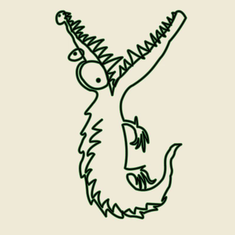 Crocodile vert Doodle
