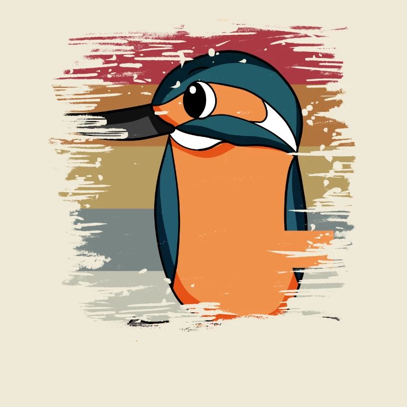 Eisvogel Blauer Vogel Retro