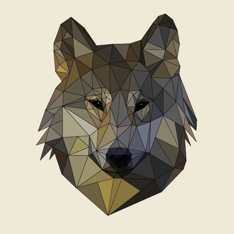 Polygon Wolf Triangular Mosaic Shapes Polyart