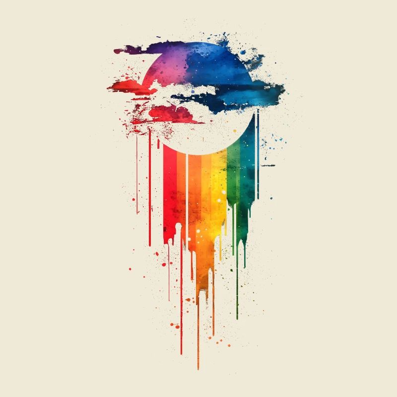 Subtle and Cool Dripping Pride Flag Rainbow Design
