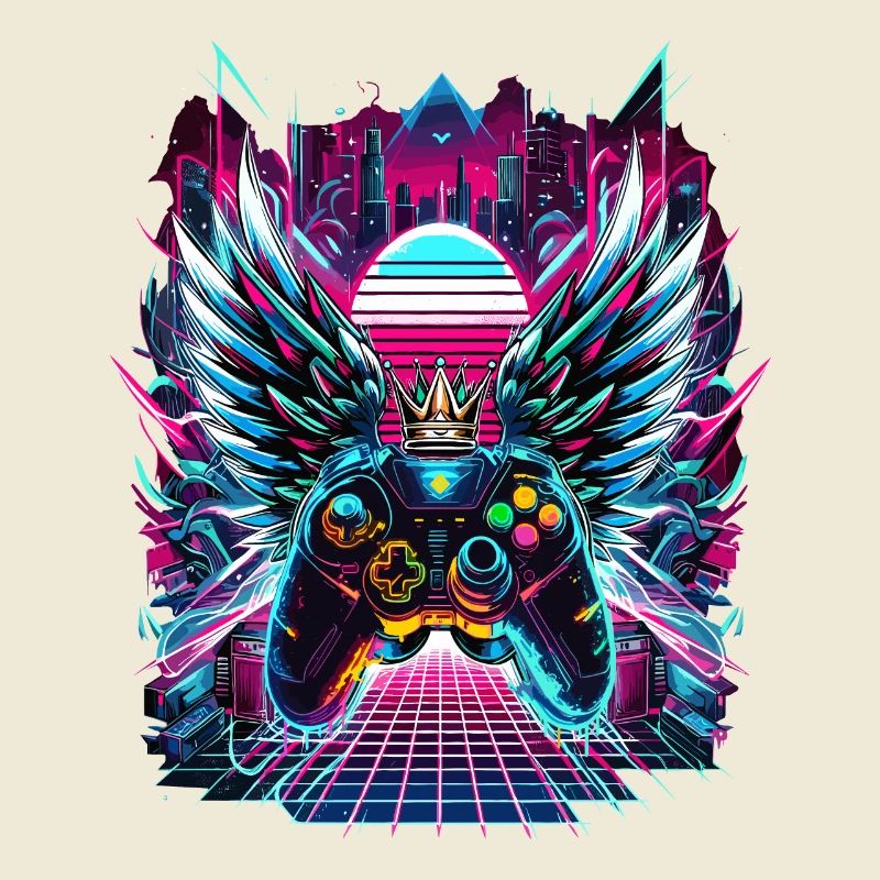 Synthwave Sunset Gamer Controller