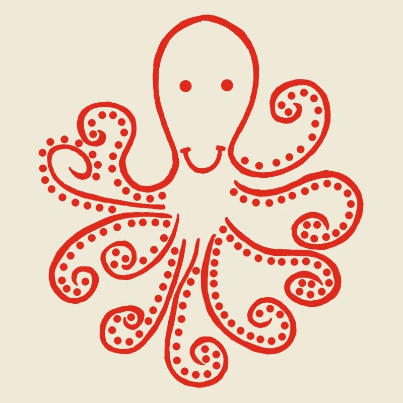Strange red octopus