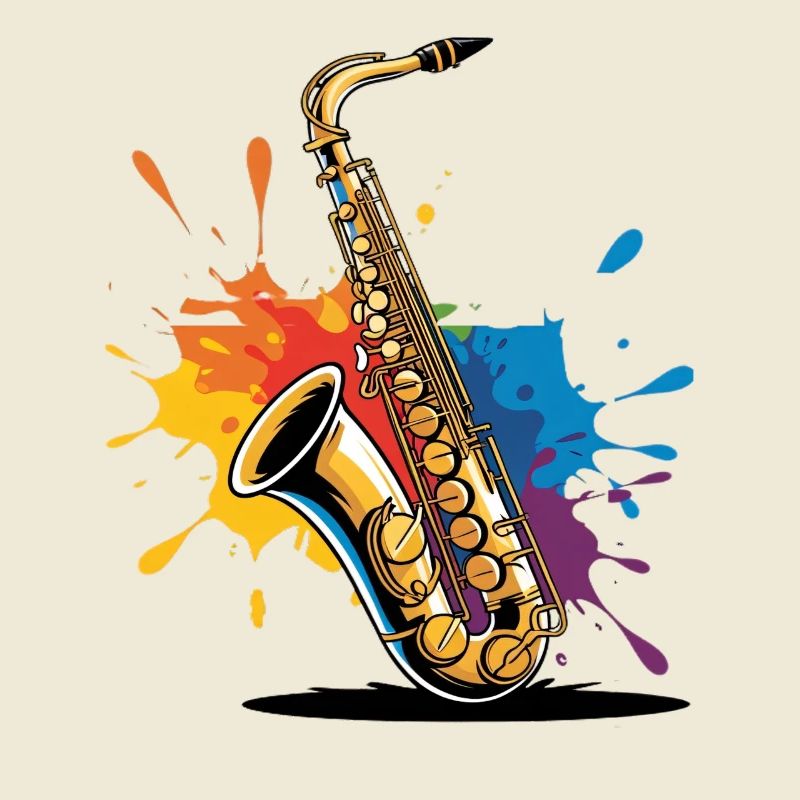 Impression d'art expressionniste de saxophone