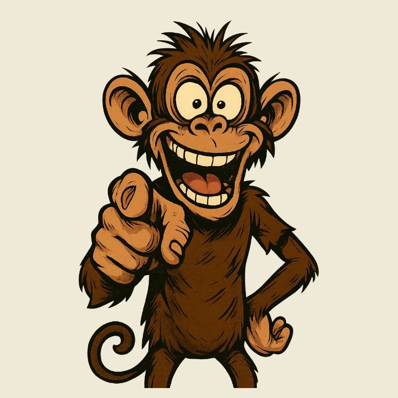 Playful monkey with a smile