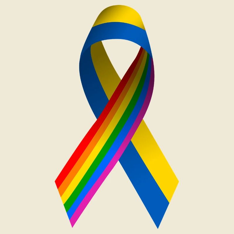 Arc ukrainien avec drapeau arc-en-ciel