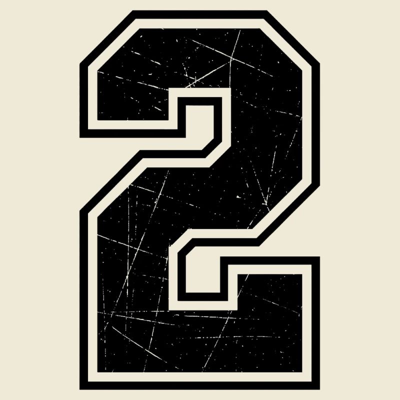 Number Two Outline Scratch Texture