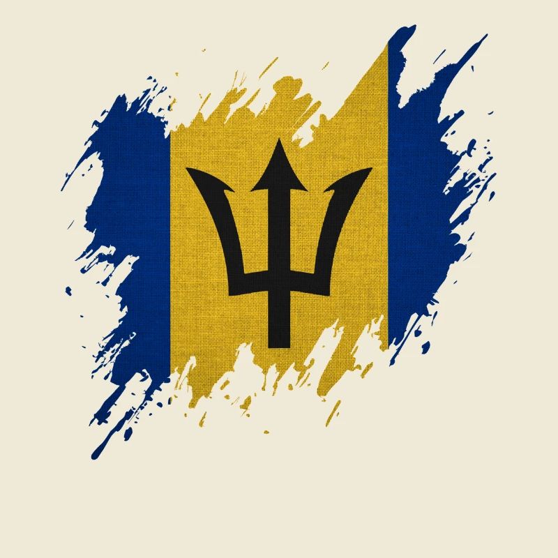 Drapeau de la Barbade, style déchiré