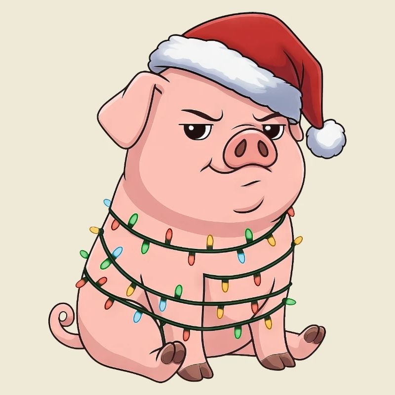 Grumpy Pig Christmas Clumsy Santa Funny