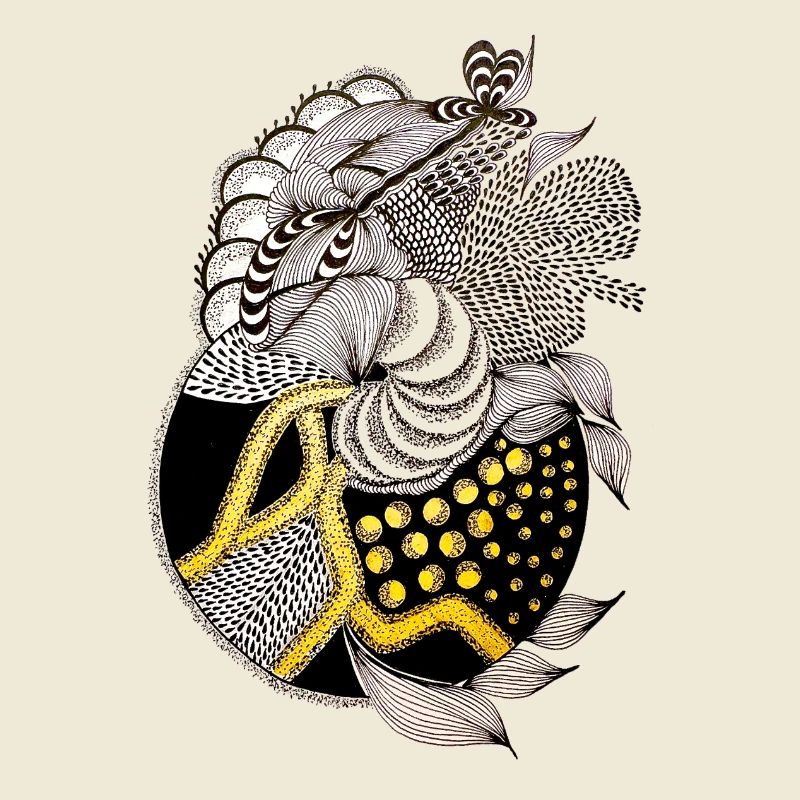 Fish pattern with gold accent