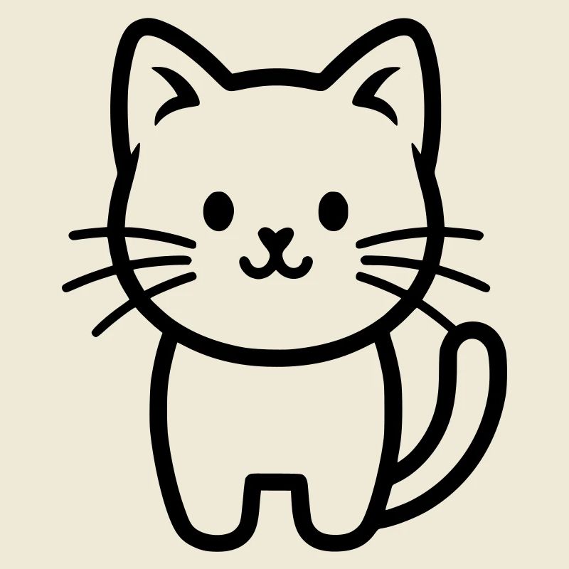 Petit chat stylisé mignon
