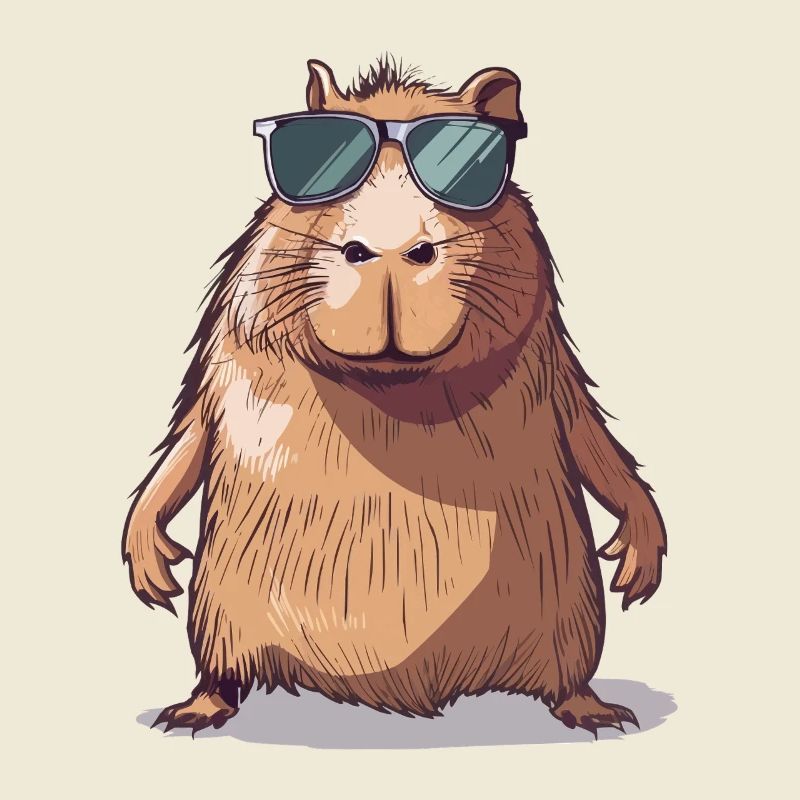 Comic de capybara décontracté avec lunettes de soleil