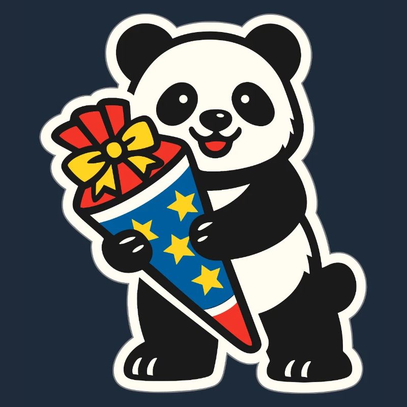 Panda Bär Ich bin 1. Klasse Einschulung Geschenk