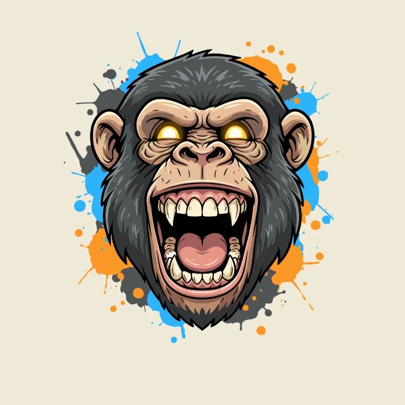 Screaming Gorilla Head Splash