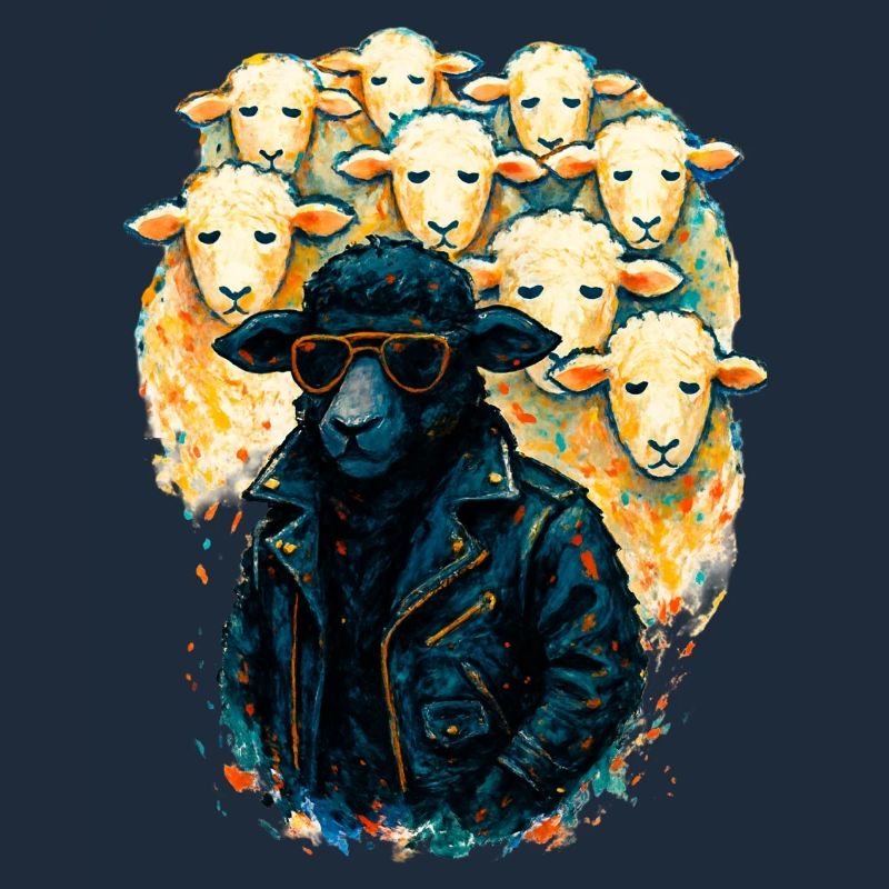 Black Sheep Nonconformist in Leather Jacket