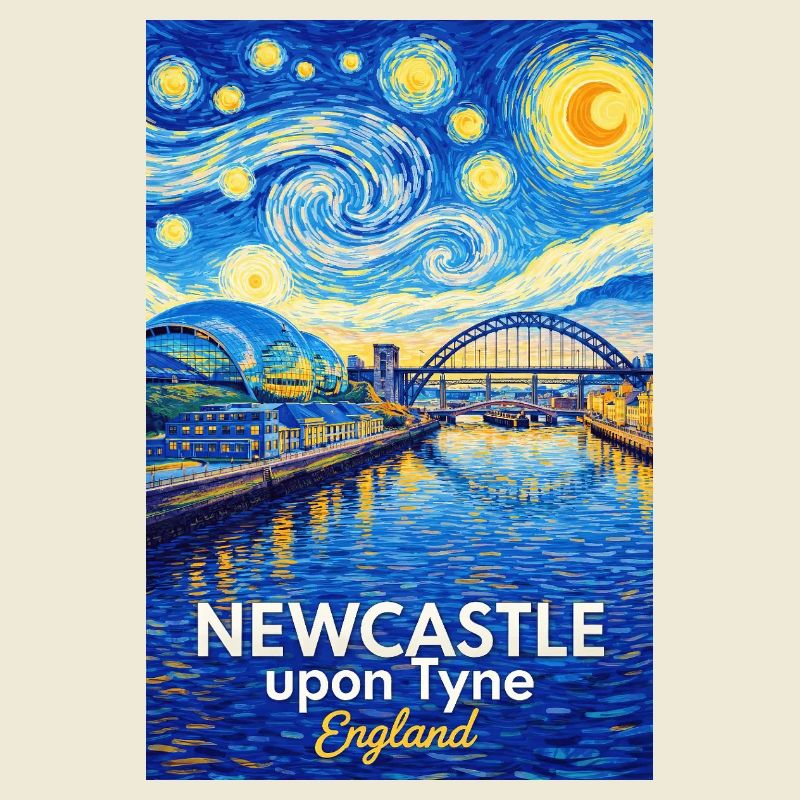 Newcastle Tyne Starry Sky Artwork