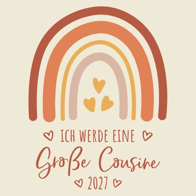 Ich werde eine Große Cousine 2027 Boho Regenbogen