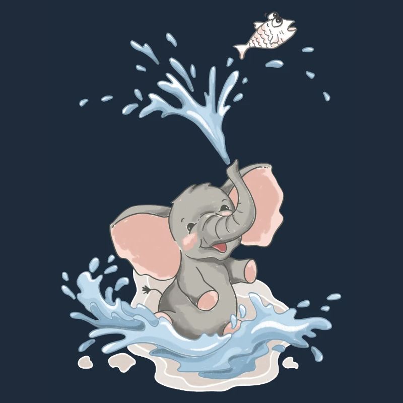 Bébé éléphant Éléphant Éclaboussure d’eau Eau Baignée d’été