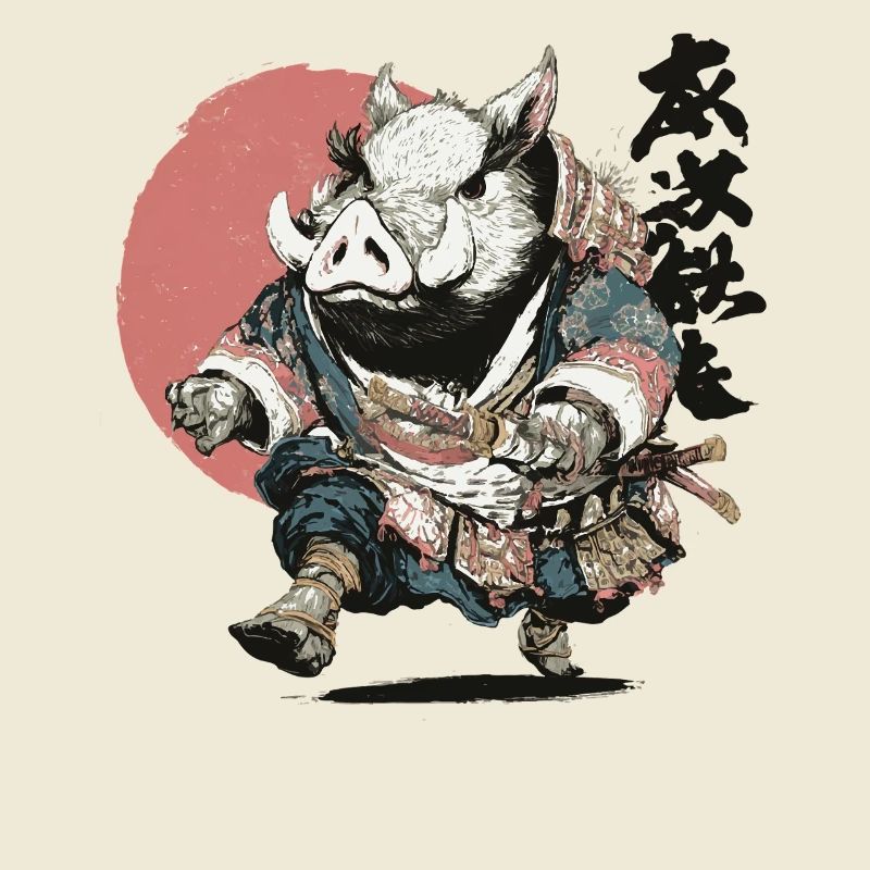 Boar Samurai in Ukiyo Armor