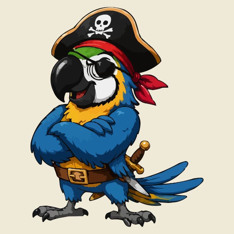 Piratenvogel mit Augenklappe
