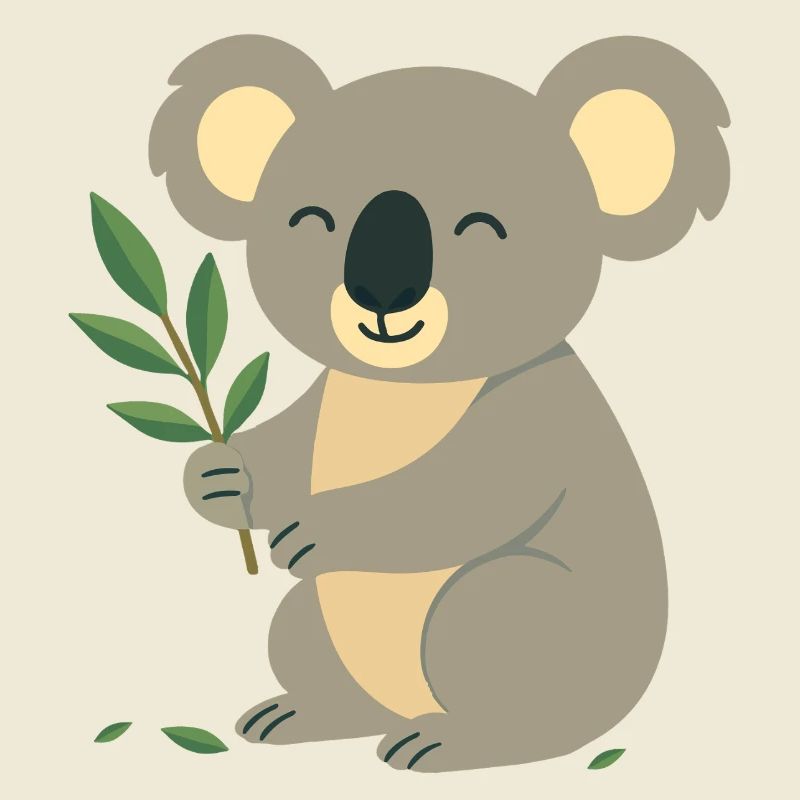 Lächelnder Koala mit Eukalyptus