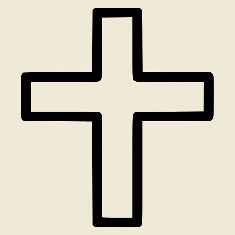 Dickes Kreuz Outline Comic Symbol