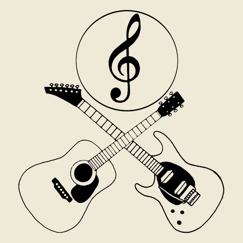 Guitars and treble clef