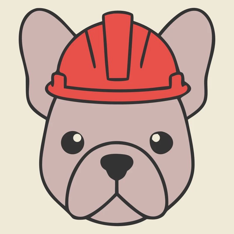 Frenchie Handwerker Helm Hund