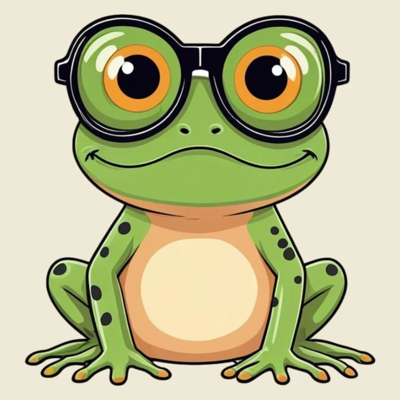 Frosch mit Brille