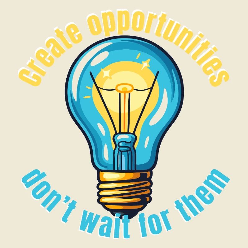 Create Opportunities Motivational Light Bulb Desig