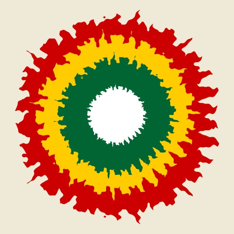 Vibrant rasta pattern with fire effect