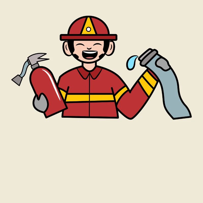 Fire hose fire extinguisher fire brigade rescuer