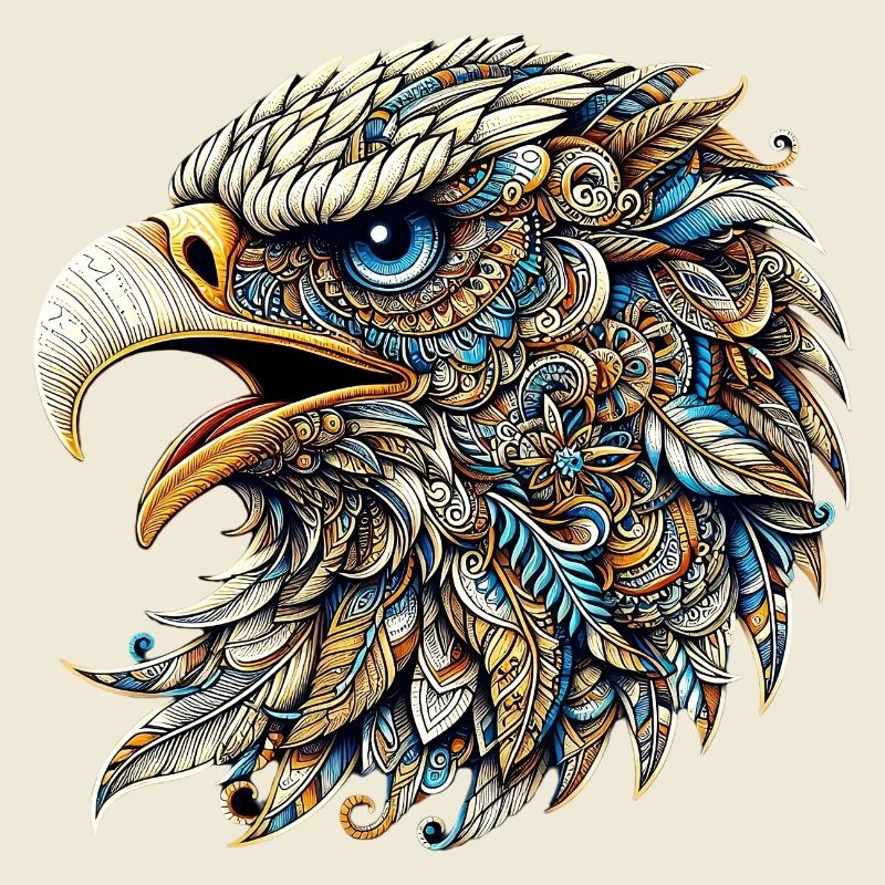 Eagle decorated with Mandalas