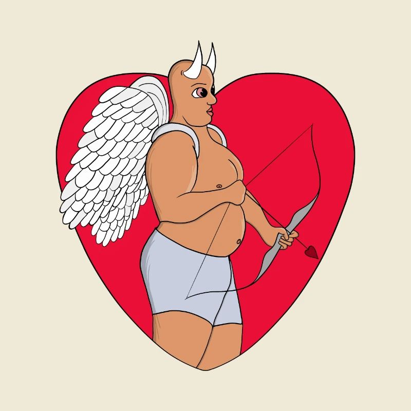Romantic Heart With an Unusual Cupid