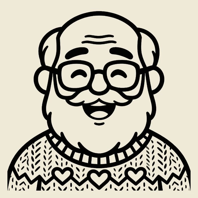 Großvater im Strickpullover