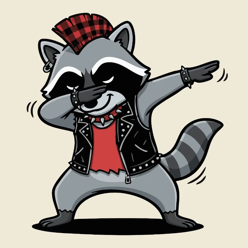 Punkrock Waschbär – DAB Move im Comic Style