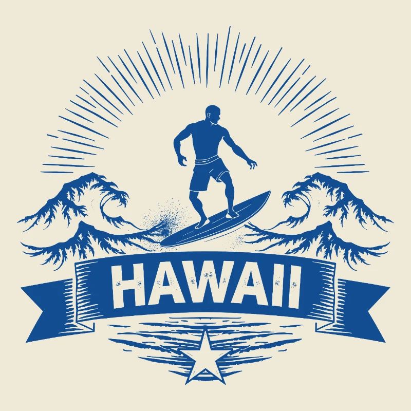 Hawaii Surfer Surfer on Pacific Wave
