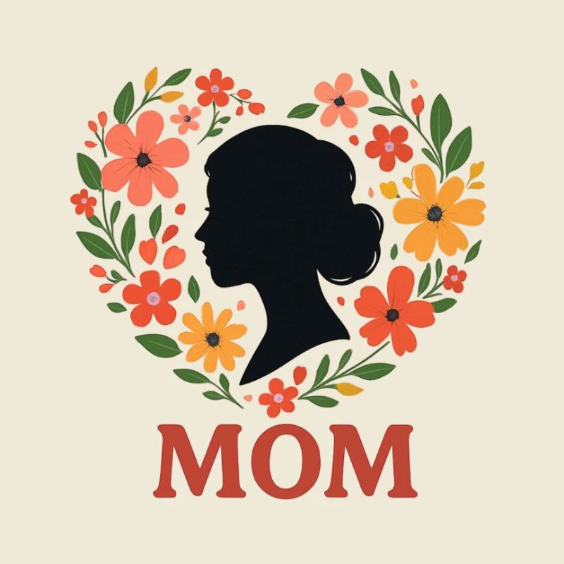 Blumenkranz Mutter Silhouette