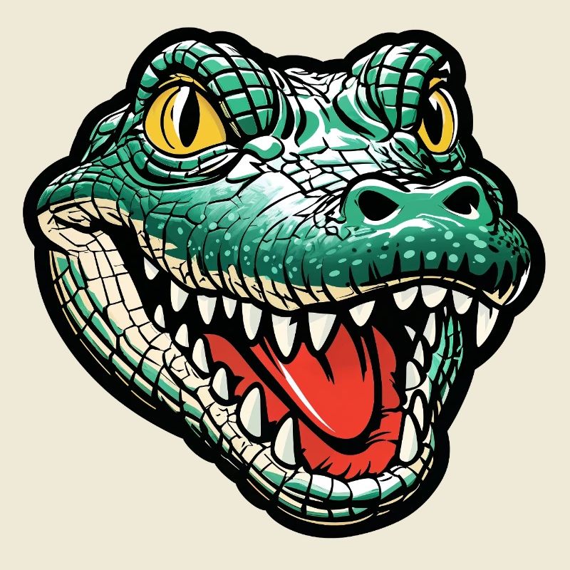Grinning Crocodile Head