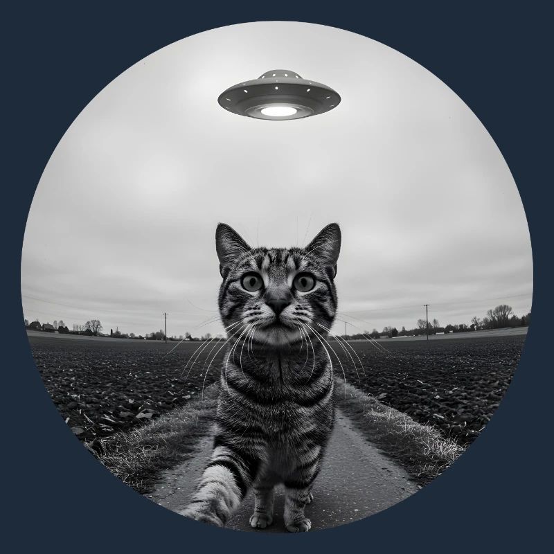 Design drôle d’extraterrestre d’un chat spatial OVNI