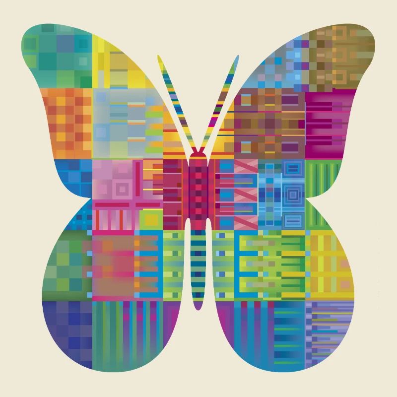 Papillon coloré en patchwork