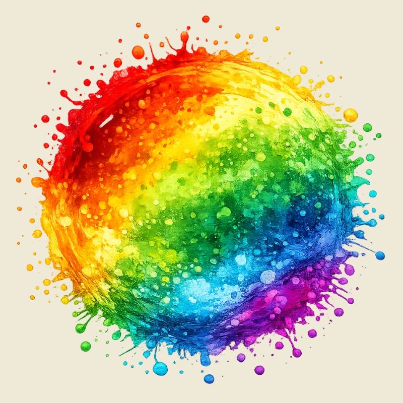Regenbogenfarbene Farbspritzer Explosion