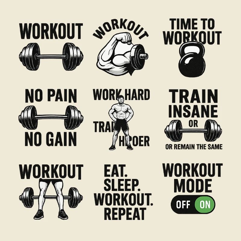 Power Gym Black Patterns Workout