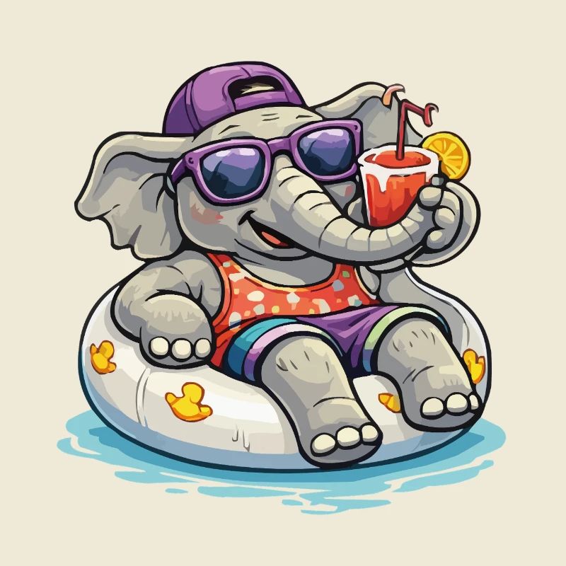 BeachElephant with Drink