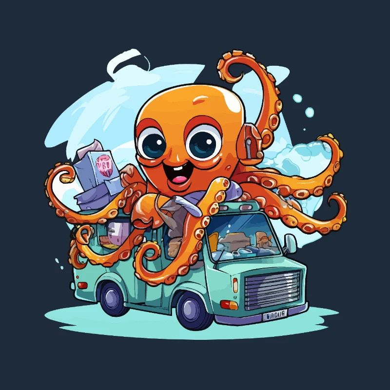 Squid captain in van