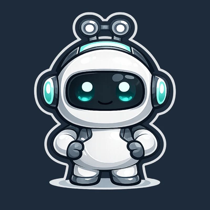 Copilot AI Robot Mascot Cute Dev Sticker