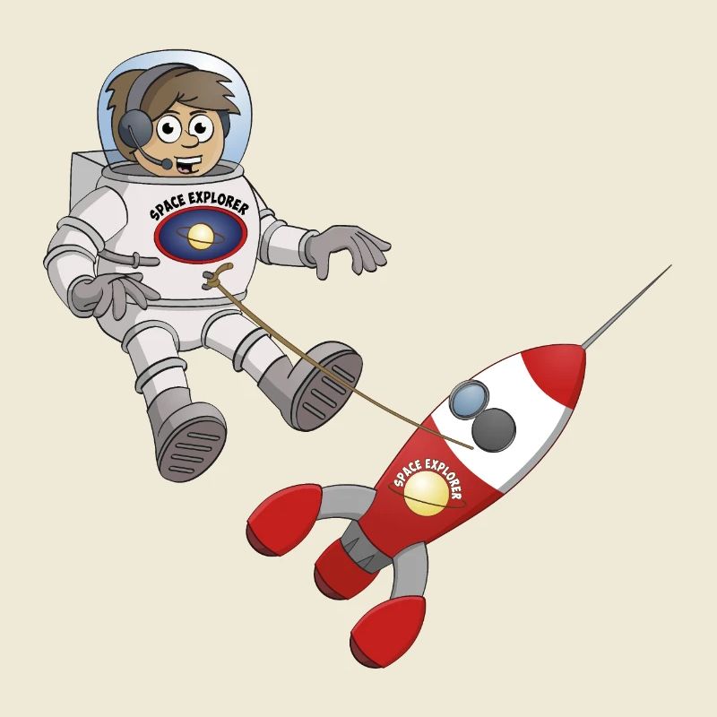 Space explorer “The astronaut and hisspaceship"