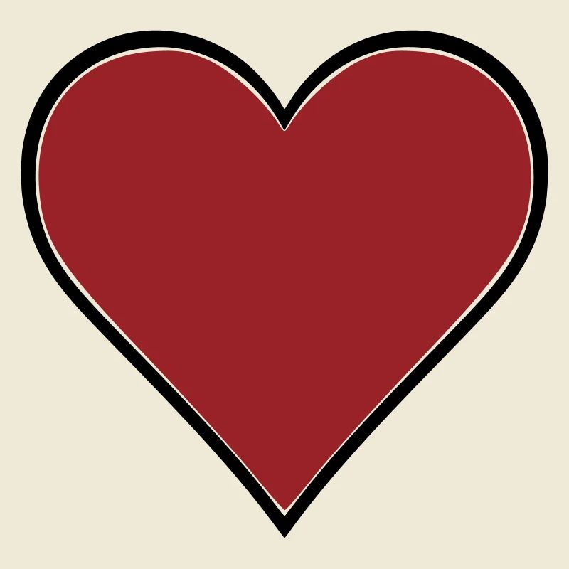 Red Heart Comic Thick Contour Vector