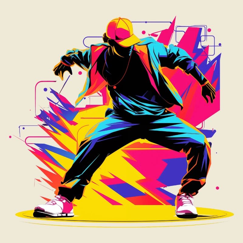 90er Farben Breakdancer