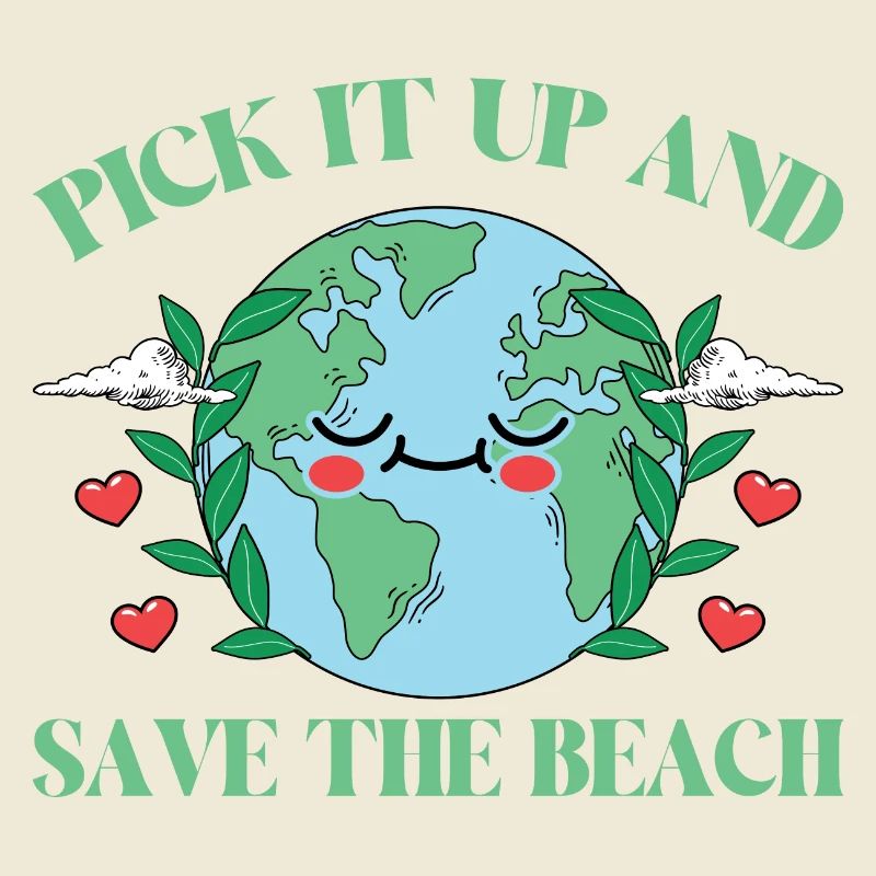 Bathing beach & sea plastic-free against pollution